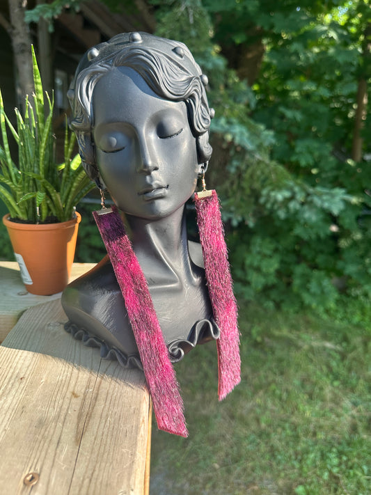 Sealskin strip earrings