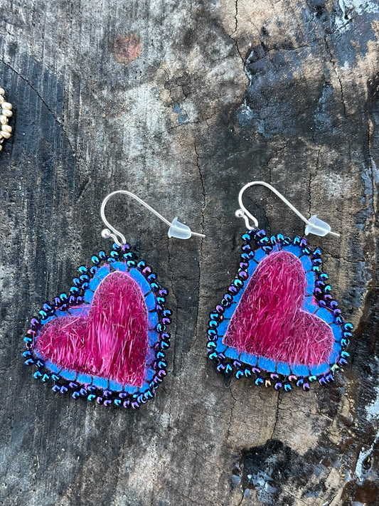 Sealskin heart earrings