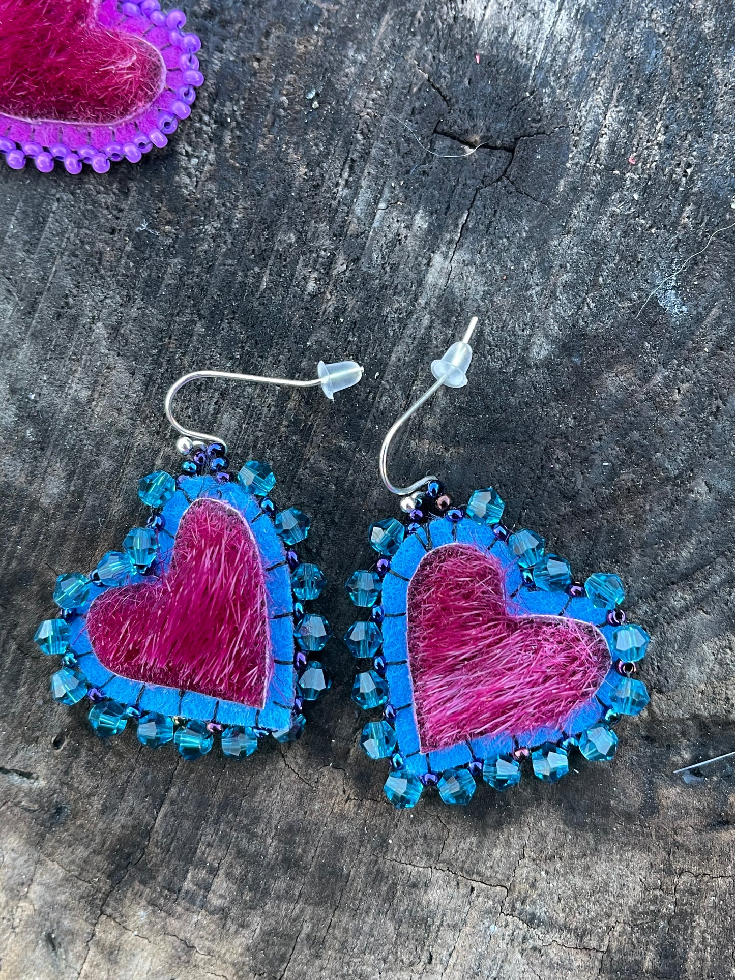 Sealskin heart earrings