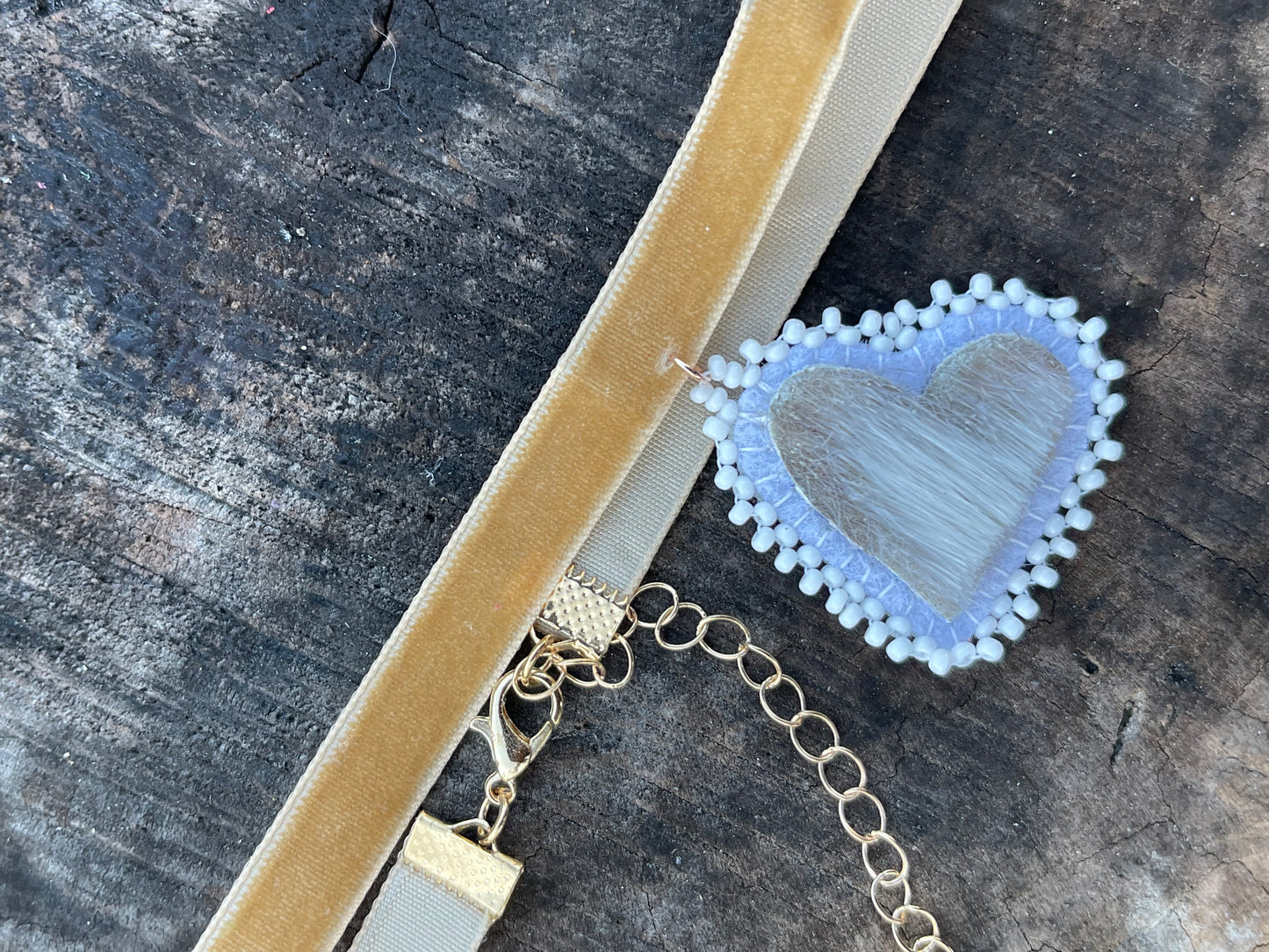 Sealskin heart choker